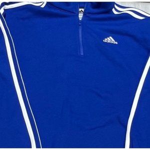 Adidas Brite blue boys L 14/16 NWT sweatshirt white stripe